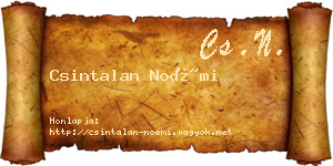 Csintalan Noémi névjegykártya